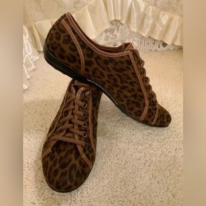 Sofft Brown Leopard Print Sneakers